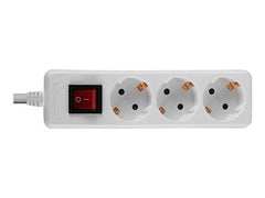LINDY Mains 3 way gang socket on/off