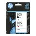 HP 305 2-Pack Tri-color/Black Original I