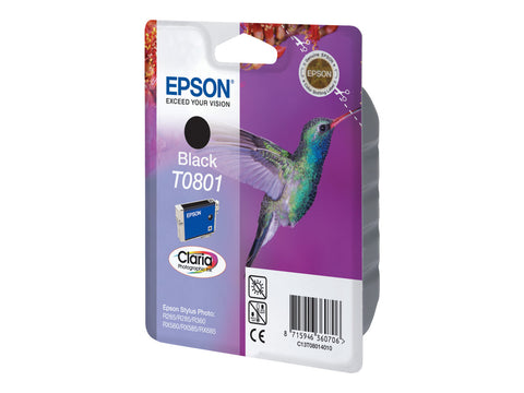 EPSON 5LB T0801 ink cartridge black standard capacity 7.4ml 330 pages 1-pack blister without alarm