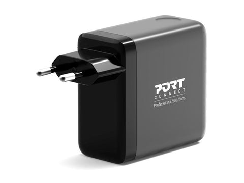 PORT DESIGNS Wall Charger Type-C PD 140W GaN PD 3.1 for MacBook PRO C to C Cable 2m EU