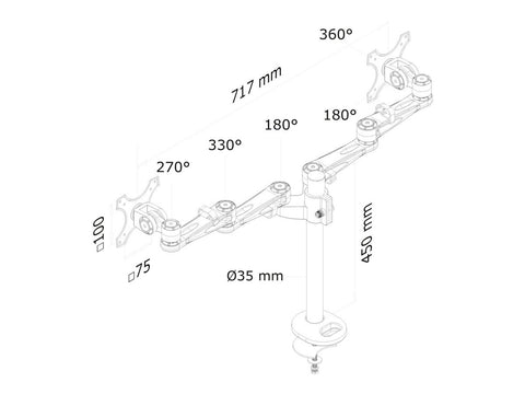 NEOMOUNTS FPMA-D935DG Support décran à fixer 10-27p