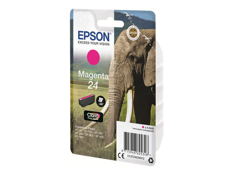 EPSON 1LB 24 ink cartridge magenta standard capacity 4.6ml 360 pages 1-pack RF-AM blister w/s