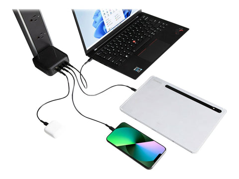 TARGUS 100W Gan Charger Multi port with travel adapters