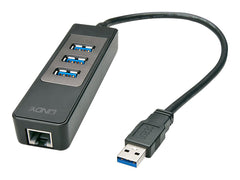 LINDY USB 3.1 Hub/Gigabit Ethernet Adapter up to zu 5Gbitps