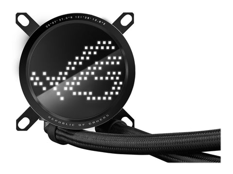 ASUS ROG RYUO III 360 ARGB all-in-one CPU liquid cooler with Asetek 8th gen pump solution and Anime Matrix LED Display