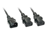 LINDY 2m IEC C14 to 2x IEC C13 Y Cable