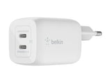 BELKIN BOOST CHARGE 65w USB-C GaN PD PPS Dual Wall Charger White