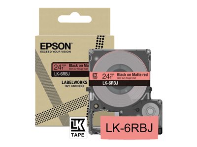 EPSON Matte Tape Red/Black 24mm 8m