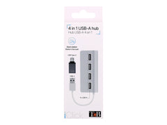 TNB Hub 4 Ports USB 2.0 Selfpowered Compatible Pc/Mac Aluminium Finish