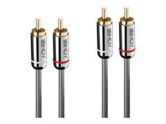 LINDY Cromo Line Audio Cable Stereo RCA-RCA M-M 0.5m anthrazit