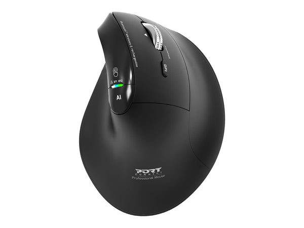 PORT DESIGNS Mouse Ergonomic Rechargeable Bluetooth + RF 2.4GHZ - ERGO AUDITOR