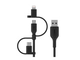 BELKIN Cable USB-A vers USB-C Lightning et MicroUSB