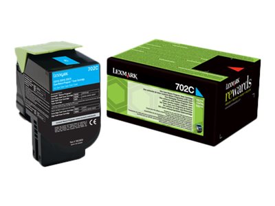LEXMARK 702C cartouche de toner cyan capacité standard 1.000 pages pack de 1 retour program