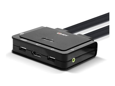 LINDY 2 Port DP 1.2 USB TypeC KVM Switch