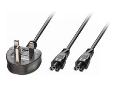 LINDY 2.5m UK 3 Pin to 2x C5 Y Cable