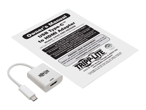 EATON TRIPPLITE USB-C to HDMI Adapter M/F - 4K 60Hz HDCP 2.2 White