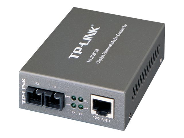 TP-LINK 1000Mbps RJ45 to 1000Mbps multi-mode SC fiber Converter Full-duplexup to 550m switching power adapter chassis mountable