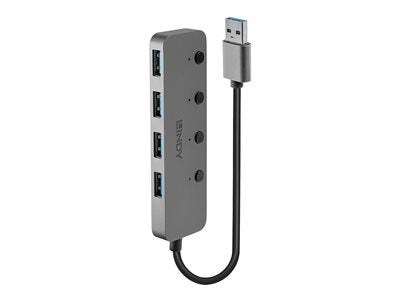 LINDY 4P USB 3.0 hub with on/off switch