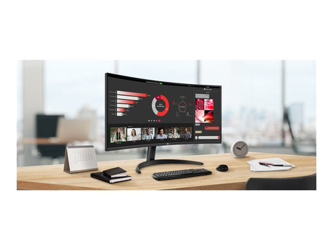 LG 34WR50QC-B.AEU Écran LED - incurvé - 34p - 3440 x 1440 WQHD 100 Hz - VA - 300 cd/m² - 3000:1- HDR10 -5ms - 2xHDMI, DisplayPort