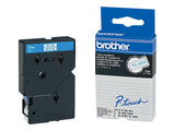 BROTHER P-TOUCH TC-203 bleu sur blanc 12mm