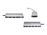 I-TEC USB-C Metal Nano Dock 2xHDMI 1xVGA 1xSD Cardreader 1xmicroSD Cardreader 1xGLAN 3xUSB 2.0 1xUSB 3.2 1xUSB-C3.2Data 1xUSB-C PD