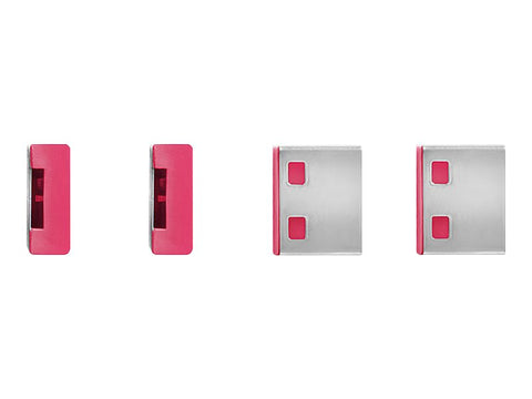 LINDY Clé USB et 4 bloqueurs de ports USB Rose