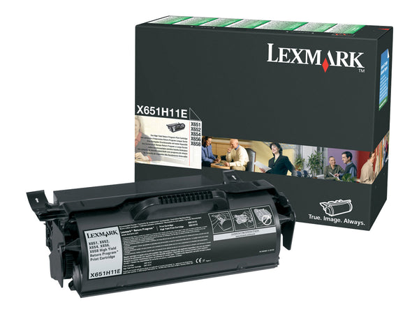 LEXMARK X651, X652, X654, X656, X658, cartouche de toner noir haute capacité 25.000 pages pack de 1 retour programme
