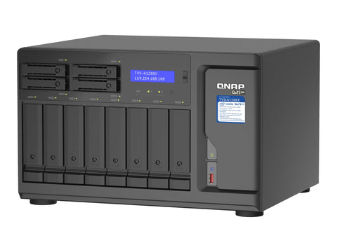 QNAP 12-Bay TurboNAS 8x3.5p HDD + 42.5p SSD SATA 6G Intel Xeon W-1250 6 cores 12 threads 3.3GHz 16Go DDR4 ECC RAM