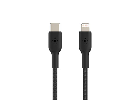BELKIN BOOST CHARGE USB-C to Lightning Cable Braided 2M Black