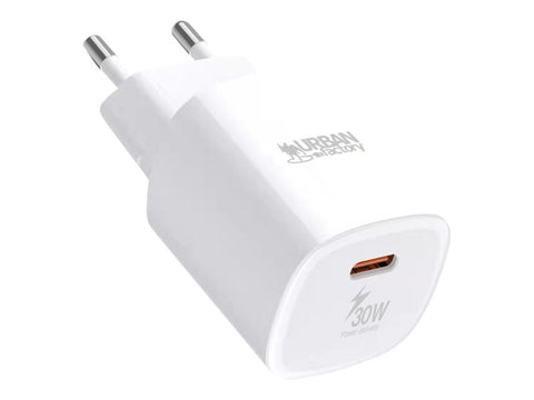 URBAN FACTORY POWER 30 Watts USB-C MAINS CHARGER EU WHITE
