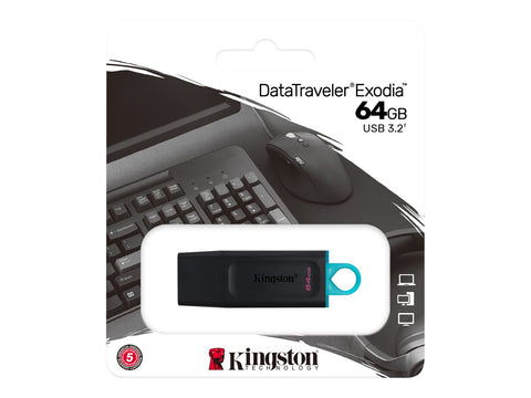 KINGSTON 64Go USB3.2 Gen1 DataTraveler Exodia Black + Teal