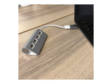 TNB Hub 4 Ports USB 2.0 Selfpowered Compatible Pc/Mac Aluminium Finish