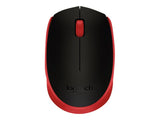 LOGITECH M171 Mouse wireless 2.4 GHz USB wireless receiver black red