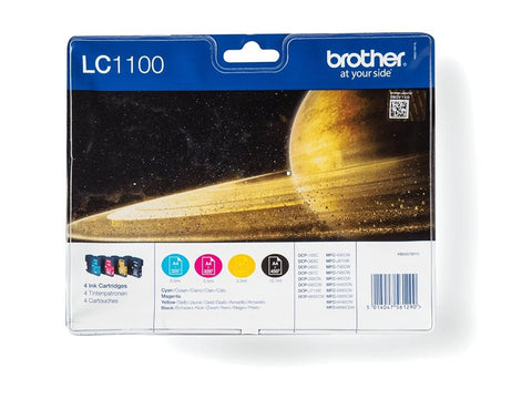 BROTHER LC-1100 cartouche d encre noir et tricolore capacité standard noir: 9.5ml, couleur: 7.5ml noir: 450p, couleur: 325 pages pa