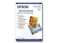 EPSON MATTE archival  papier inkjet 192g/m2 A3+ 50 feuilles pack de 1