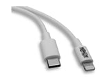 EATON TRIPPLITE USB-C to Lightning Sync/Charge Cable M/M MFi Certified White 3ft. 0.9m