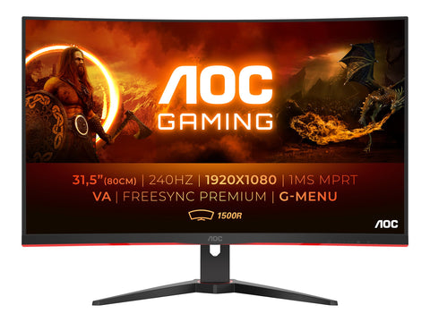 AOC C32G2ZE/BK 31.5p LCD MONITOR HDMI DisplayPort