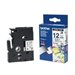 BROTHER RUBAN TZ 12MM NOIR / BL
