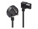 LINDY 1m UK 3 Pin to Right Angled IEC