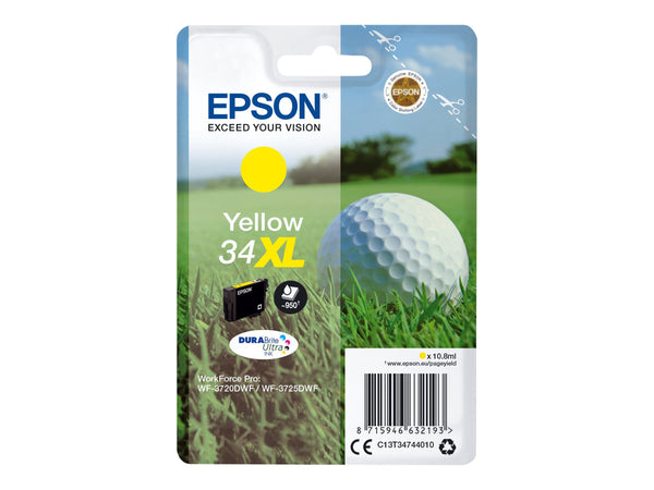 EPSON 2LB Singlepack 34XL Ink Yellow DURABrite Ultra 10.8ml Blister XL w/s