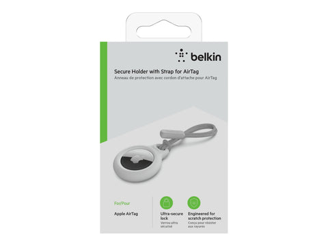 BELKIN Airtag Protection avec Cordon Blanc