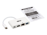 EATON TRIPPLITE USB-C Multiport Adapter - 4K HDMI USB-A Port GbE 60W PD Charging HDCP White