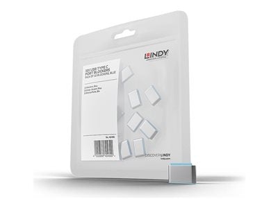 LINDY USB C Port Blockers 10 Pack blue