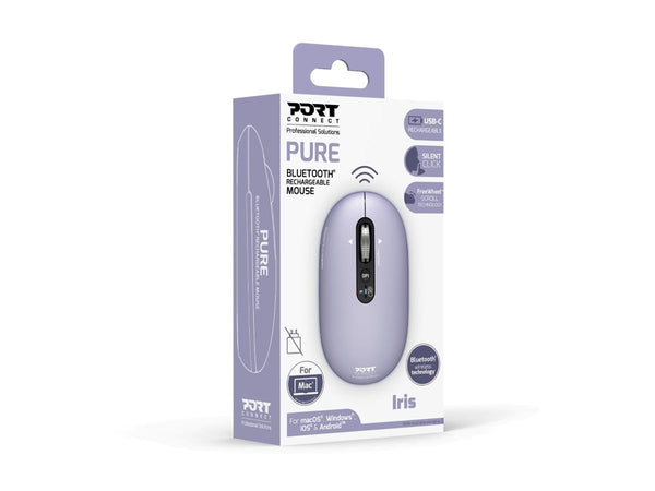 PORT DESIGNS Mouse Rechargeable Bluetooth Pure Mac - Iris