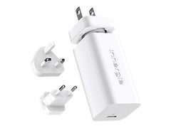 INNERGIE Powergear 60C Le plus petit adaptateur secteur 60W Cable USB/C- 1.5m Embouts de voyage UE.UK et US inclus
