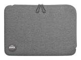 PORT DESIGNS Trendy Cotton Neoprene Laptop Sleeve 13p-14p L-shaped opening for easy access Stretchy cotton neoprene material Grey