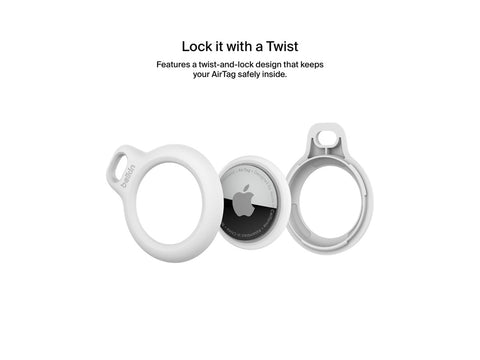 BELKIN Airtag Protection avec Cordon Blanc