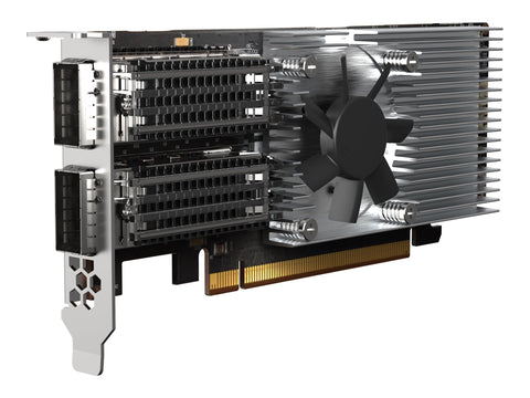 QNAP Dual-port QSFP28 100GbE network expansion card low-profile form factor PCIe Gen4 x16