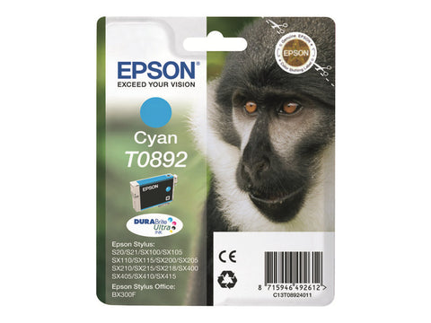 EPSON 1LB T0892 ink cartridge cyan low capacity 3.5ml 1-pack blister without alarm