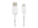 BELKIN BOOST CHARGE USB-A to USB-C Cable Braided 3M White